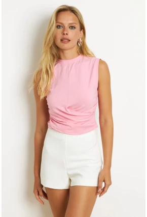 Kadın Pembe Kruvaze Bluz YZ1105