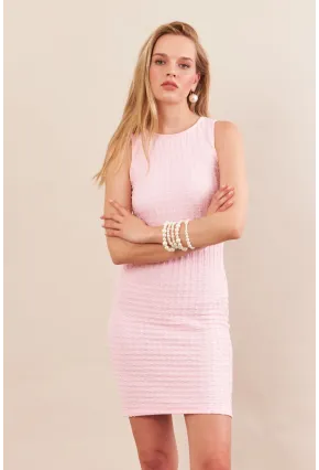 Kadın Pembe Rustik Mini Elbise FLU7310