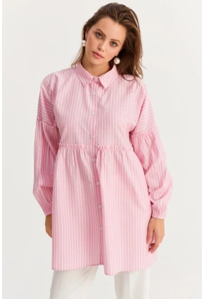 Kadın Pembe Tunik Gömlek MASF12