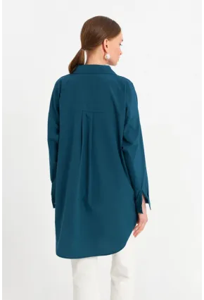 Kadın Petrol Tunik Gömlek MZER428