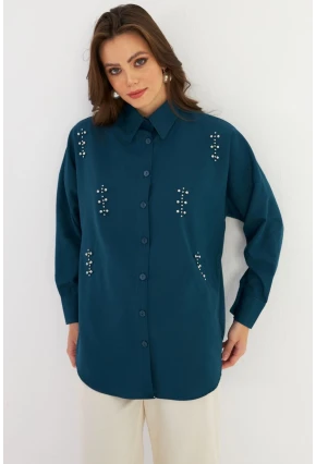 Kadın Petrol Zımbalı Gömlek MASF1