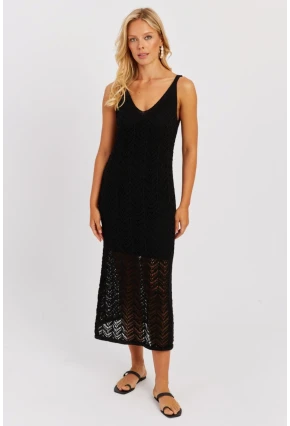 Kadın Siyah Askılı Astarlı Elbise YZ629