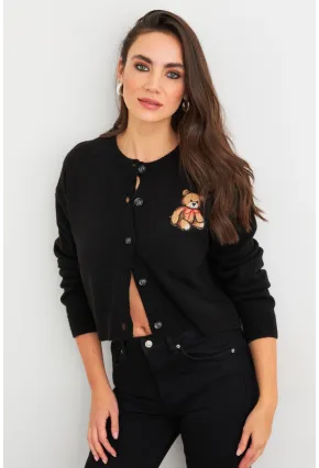 Kadın Siyah Ayıcıklı Hırka TEM99