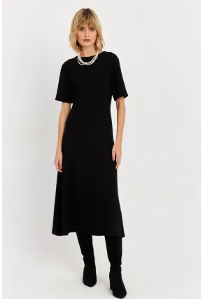 Kadın Siyah Basic Midi Sweat Elbise MHOL102