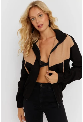 Kadın Siyah-Camel Denim Ceket İS3905-9