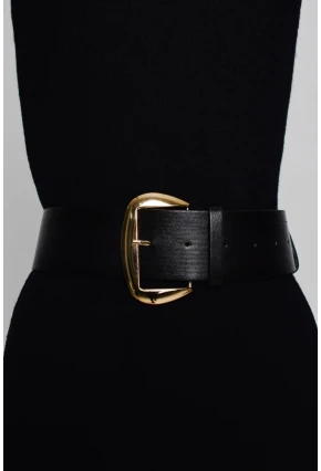 Kadın Siyah Gold Tokalı Kemer BE312