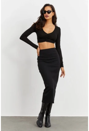Kadın Siyah Kalem Etek Yİ2474