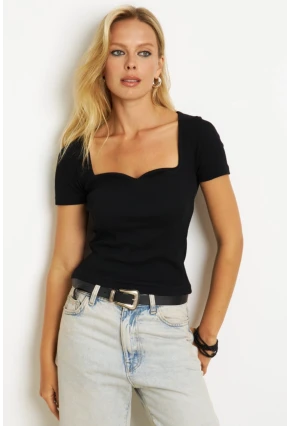 Kadın Siyah Kaşkorse Bluz AYD325