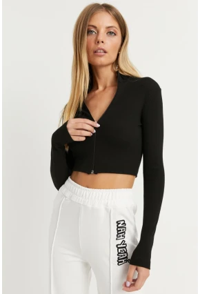 Kadın Siyah Kaşkorse Kısa Ceket EY1057