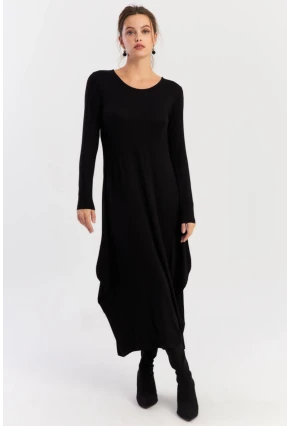 Kadın Siyah Midi Elbise LPP1272