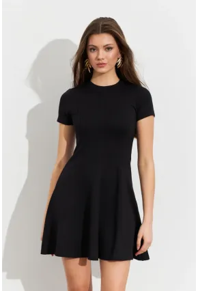 Kadın Siyah Mini Çan Elbise DMR456