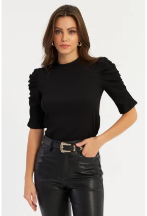 Kadın Siyah Prenses Kol Bluz MAYD12