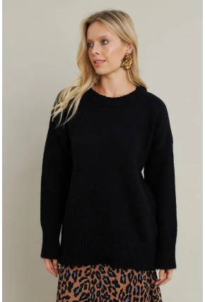 Kadın Siyah Salaş Kazak MYV104