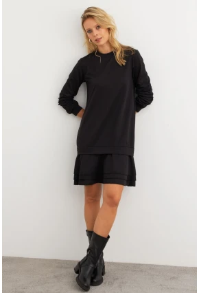 Kadın Siyah Sweat Elbise EY3016