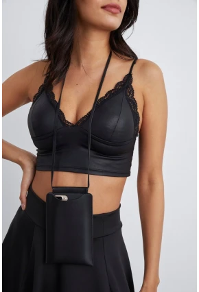 Kadın Siyah Telefon Çantası BE524