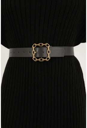 Kadın Siyah Tokalı Kemer BE589