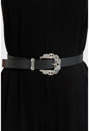 Kadın Siyah Tokalı Kemer BE686