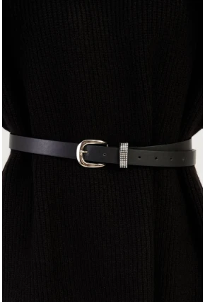 Kadın Siyah Tokalı Kemer BE698