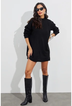 Kadın Siyah Triko Tunik YV110