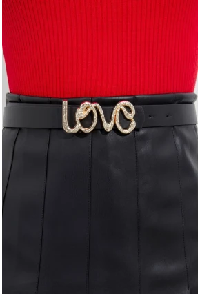 Kadın Siyah Yılan Tokalı Kemer BE674