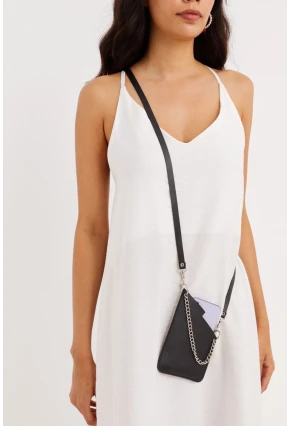 Kadın Siyah Zincirli Telefon Çantası BE561