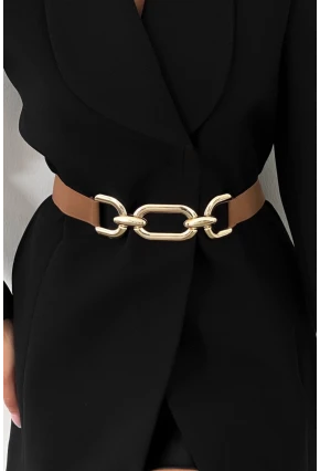 Kadın Taba Lastikli Gold Tokalı Kemer BE663