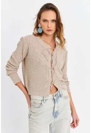 Kadın Taş İpli Triko Hırka YV323