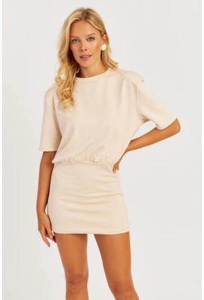 Kadın Taş Vatkalı Basic Elbise KED153