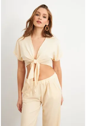 Kadın Vanilya Bağlamalı Bürümcük Takım Q1012