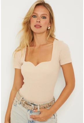 Kadın Vanilya Triko Bluz AYD337