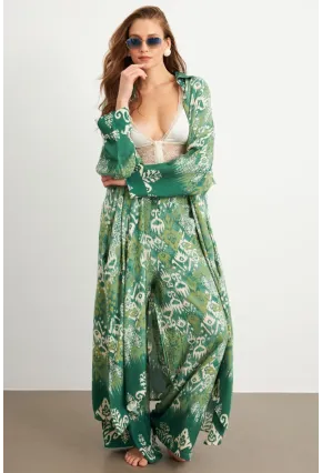 Kadın Yeşil Kaftan Takım Sİ159