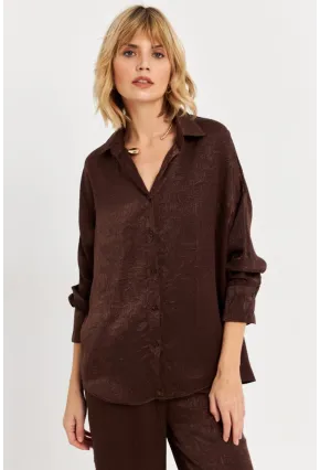 Kadın Acı-Kahve Saten Gömlek MCAR1127