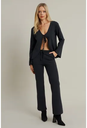 Kadın Antrasit Bağlama Detaylı Alt Üst Takım YLE1098