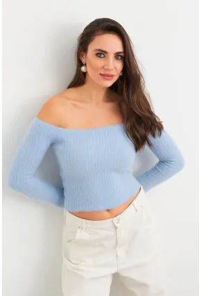Kadın Bebe Mavi Yumuşak Dokulu Bluz SE7