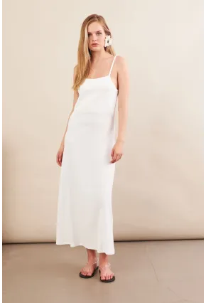 Kadın Beyaz Askılı Midi Elbise FLU7314