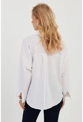 Kadın Beyaz Basic Gömlek ZER403