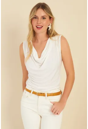 Kadın Beyaz Degaje Yaka Bluz YZ1020