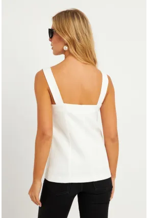 Kadın Beyaz Dokuma Bluz ZER406