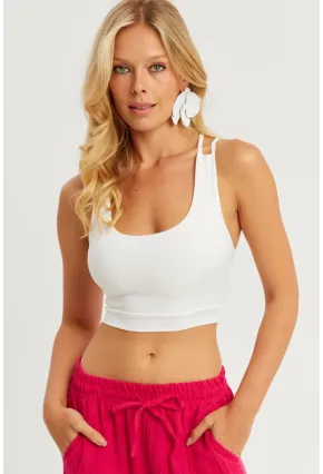 Kadın Beyaz Gloplu Büstiyer CG349