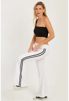 Kadın Beyaz İspanyol Paça Eşofman Altı SF2542