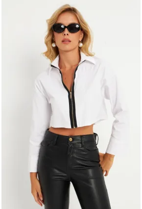 Kadın Beyaz Kısa Ceket CNG115