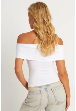 Kadın Beyaz Madonna Yaka Bluz CY340