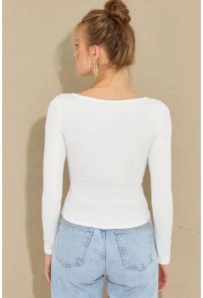Kadın Beyaz Pencereli Bluz CY438