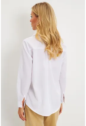 Kadın Beyaz Taşlı Gömlek ZER404