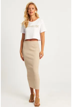 Kadın Beyaz-Vanilya Alt Üst Etek Takım XL2015