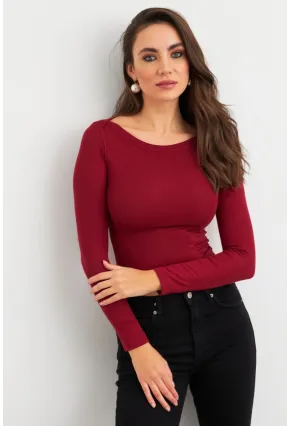 Kadın Bordo Bluz MX9390