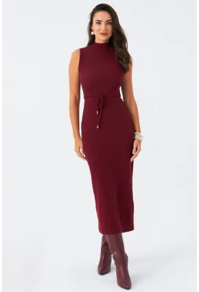 Kadın Bordo Kaşkorse Maxi Elbise EY2924