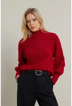 Kadın Bordo Triko Kazak MAYD18