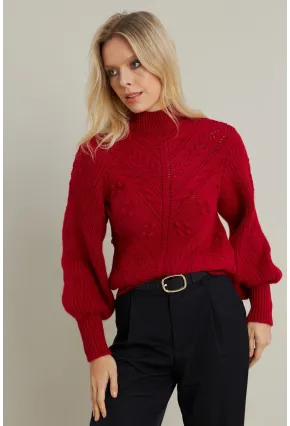 Kadın Bordo Triko Kazak MAYD18