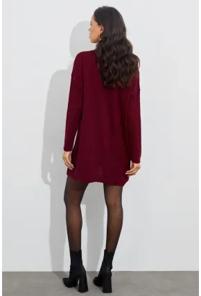 Kadın Bordo Triko Tunik YV110